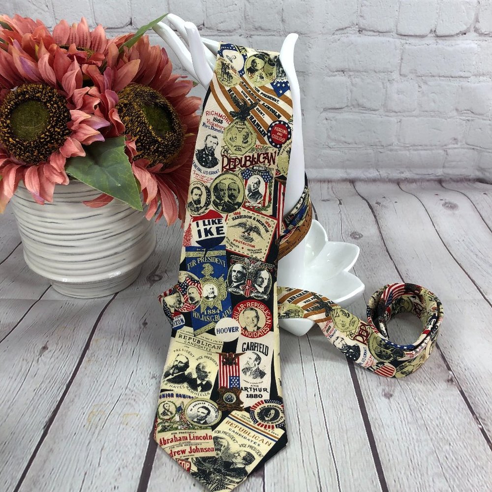 museum artifacts silk Tie vintage presidential elections